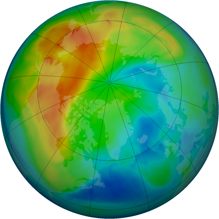 Arctic ozone map for 27 November 2014